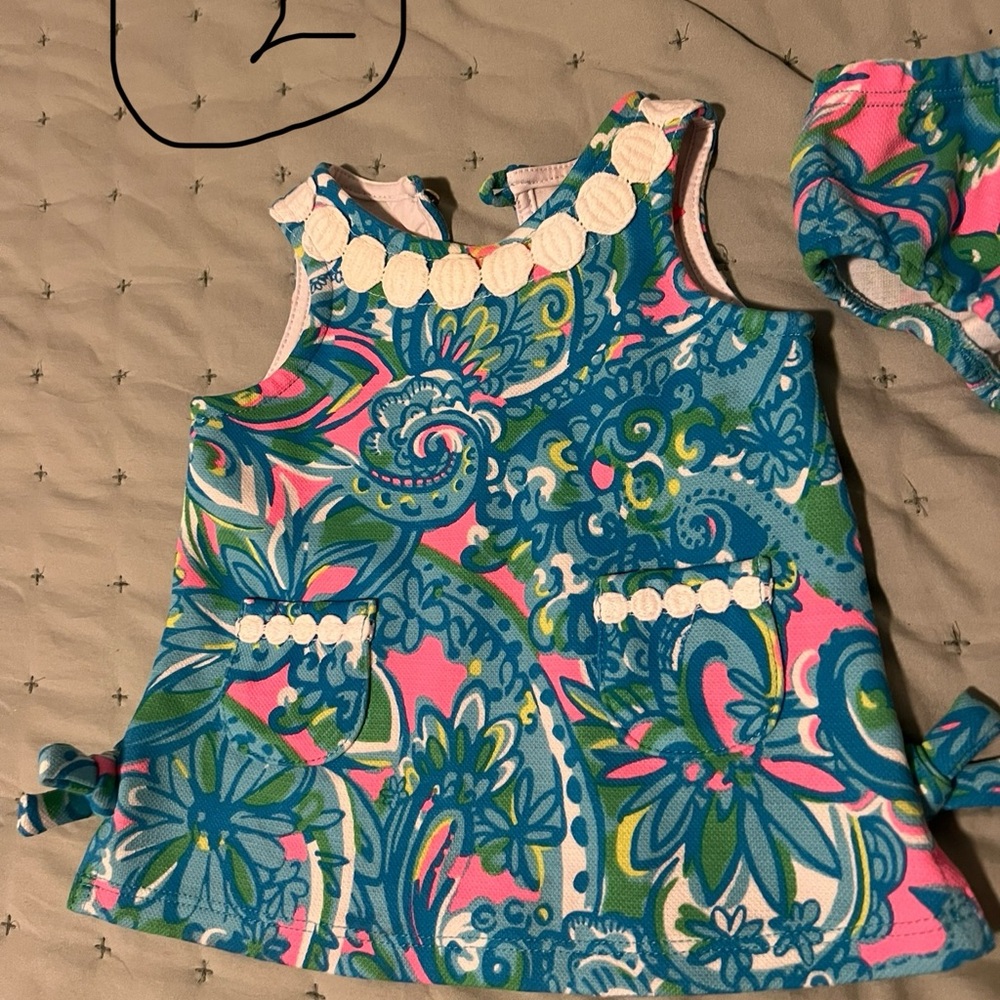 Lilly Pulitzer Baby Dress in Blue and Pink Floral